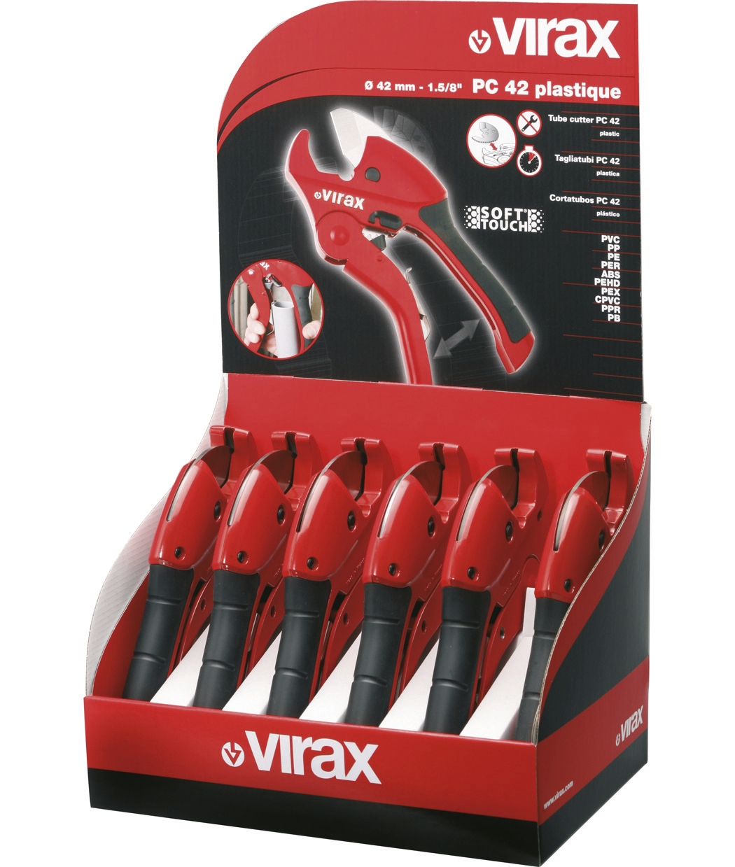 Présentoir plastique pour coupe-tube 215042