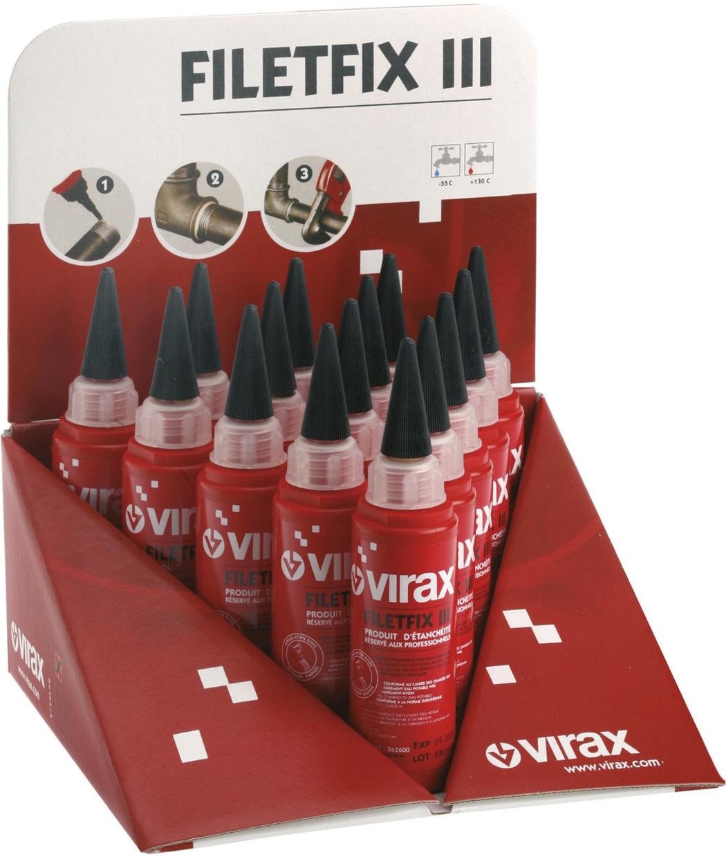 Présentoir de 15 flacons Filetfix® III