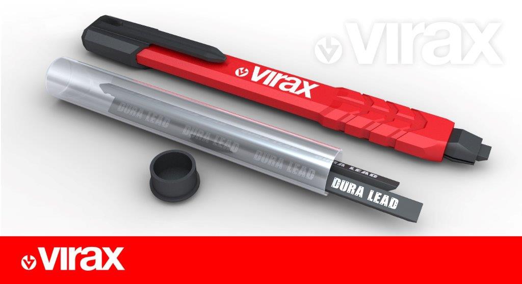 5 mines de rechange noires pour crayon de chantier, 262712 - Virax