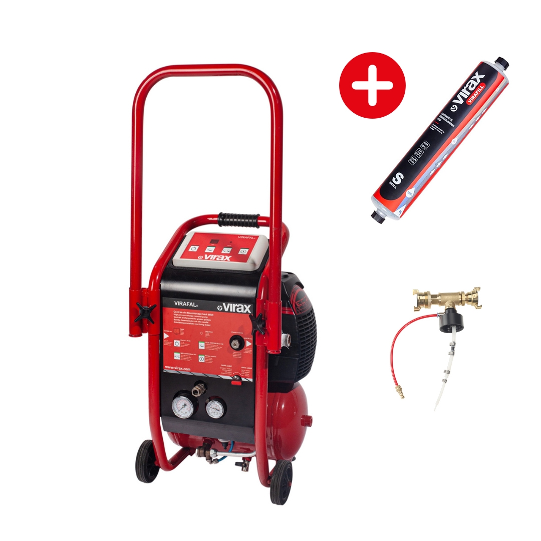 Centrale de désembouage haut-débit Virafal + Cartouche de déminéralisation d'eau de chauffage Virafill
