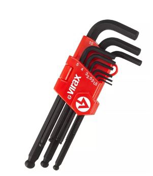 Trousseau de 9 clés mâle 6 pans 1,5 à 8 mm Virax