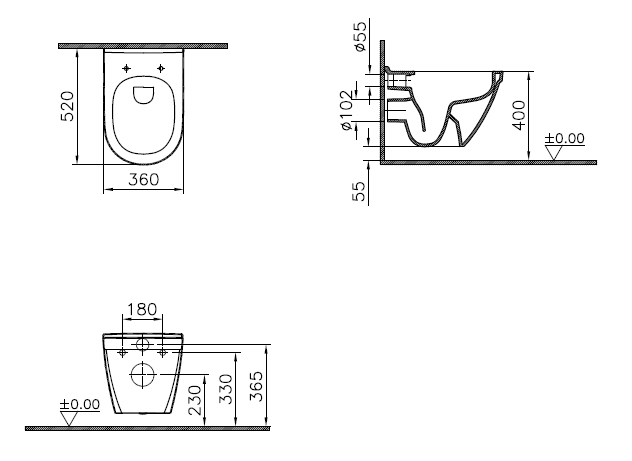 Pack cuvette WC suspendue Belo - Sans bride Aquance