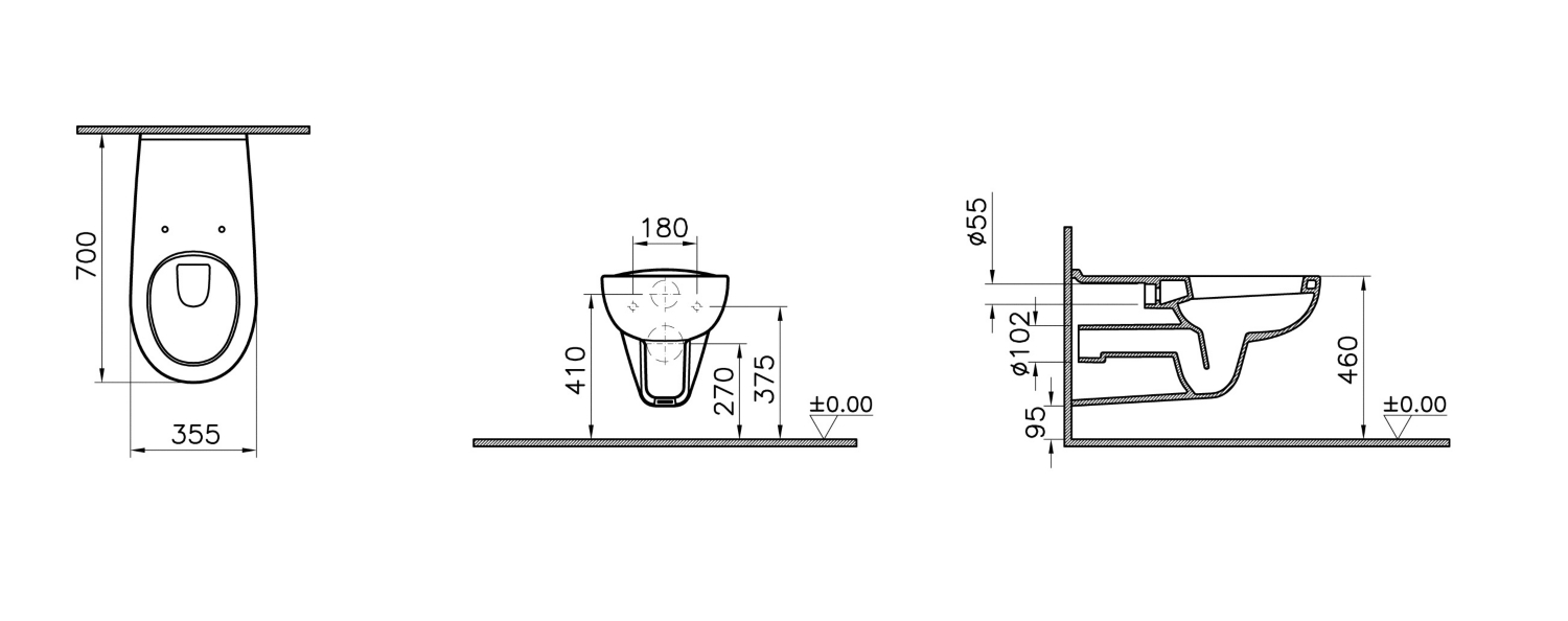 Cuvette WC suspendue rallongée Savo Aquance