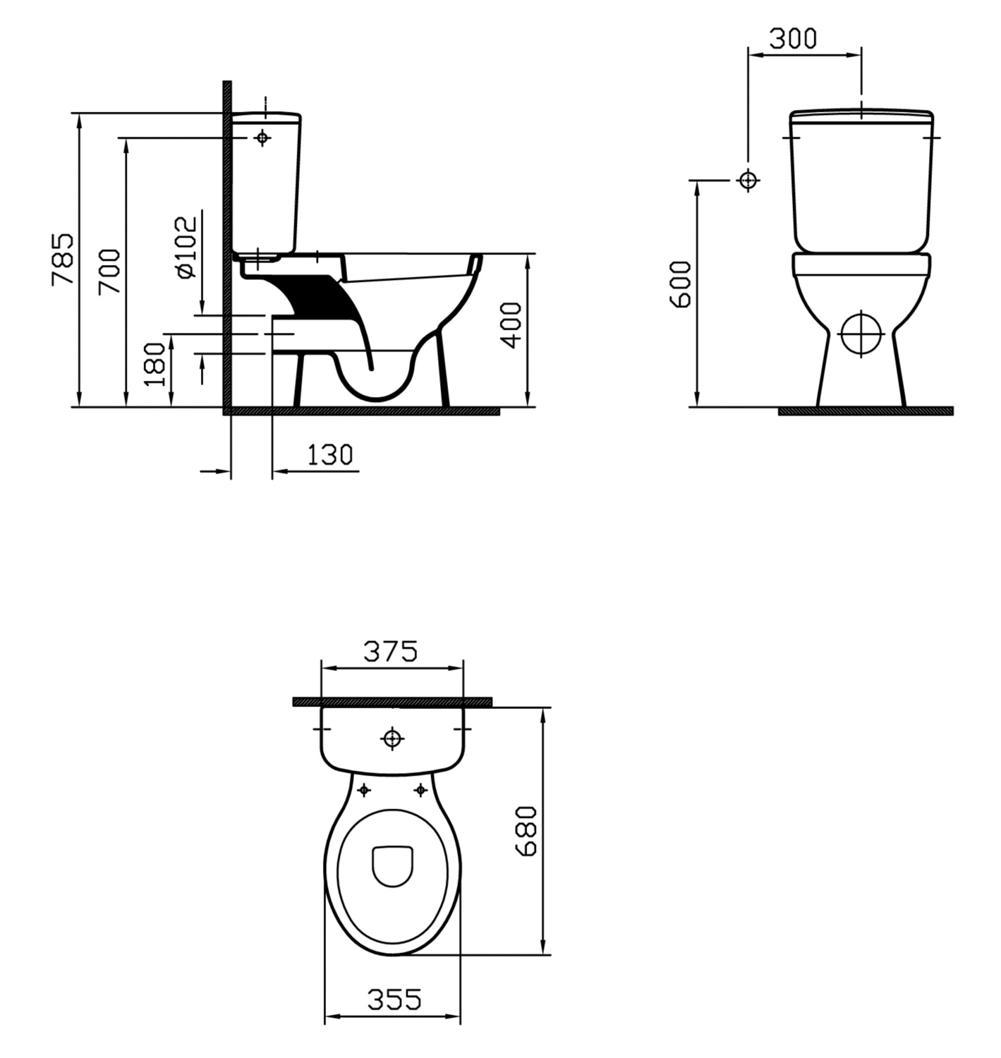 Lot de 6 packs WC à poser complets Savo - Sortie horizontale Aquance