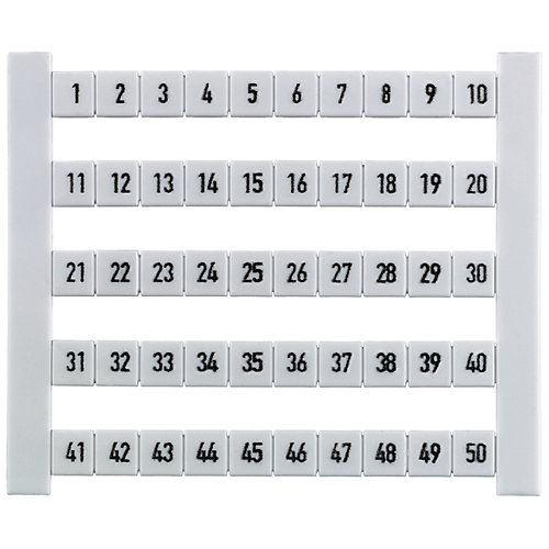 Repères de borne, DEK 6 FW, 5 x 6 mm, nombres de 1 à 250 (de 50 en 50) Weidmuller