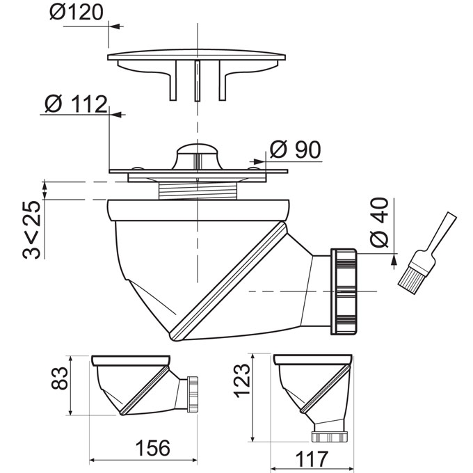 Bonde de douche James 30720430 Wirquin