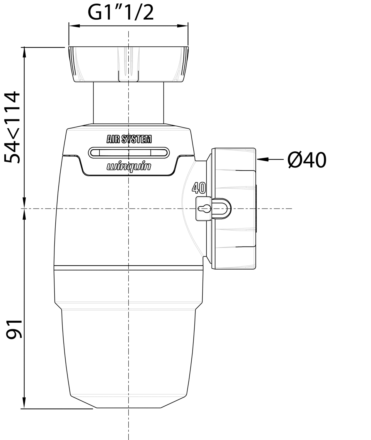 Siphon évier Néo Air Ø 40 30722146 Wirquin