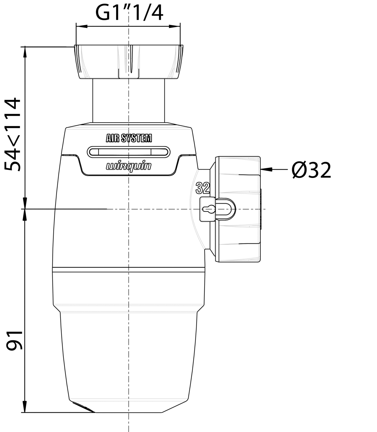 Siphon lavabo Neo Air 30722148 Wirquin
