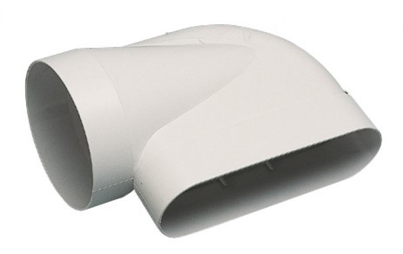 Mini gaine 60x200 - Coude horizontal pour conduit Ø 125 Aldes