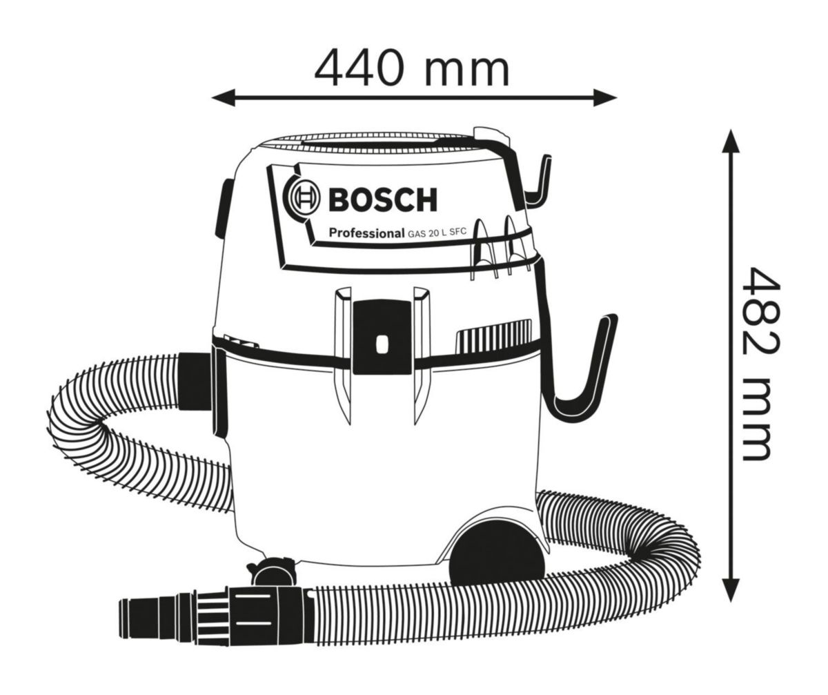 Aspirateur eau et poussière GAS 20 L SFC - 230 V Bosch Professional