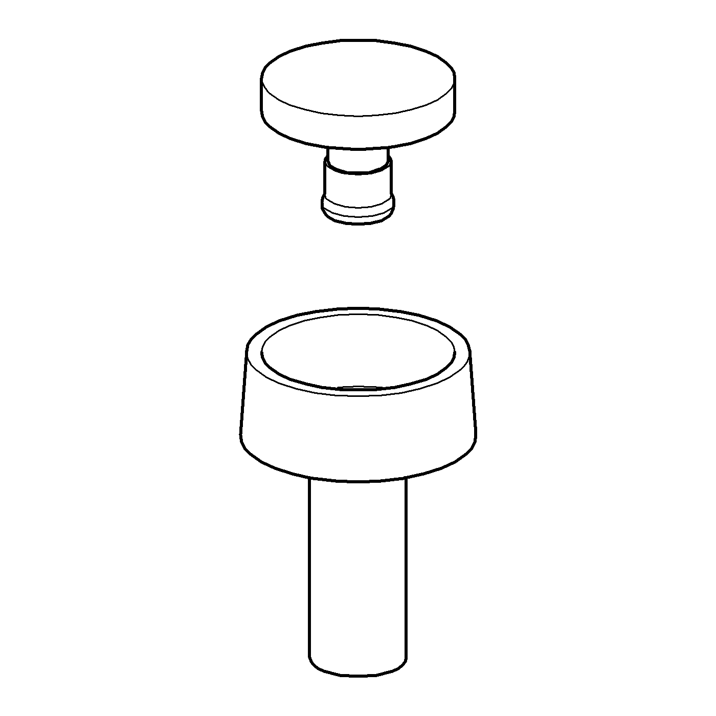 Bouton poussoir pour réservoir Grohe