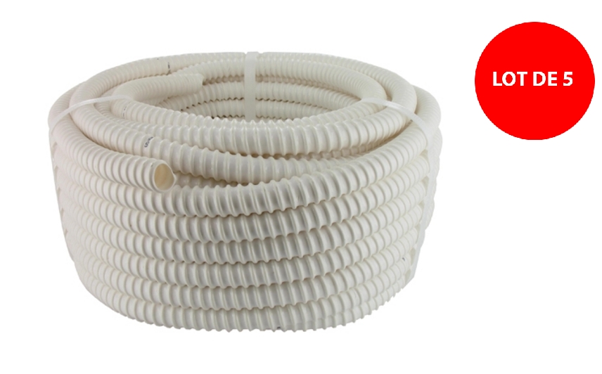  Lot de 5 Tubes d'évacuation condensat diamètre 16 mm x 30 m 