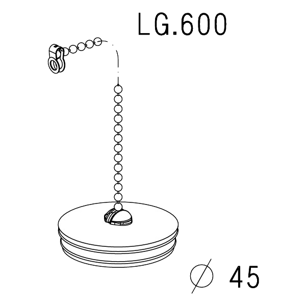 Bouchon à chaînette pour évier Ø 45 mm 491039 Nicoll