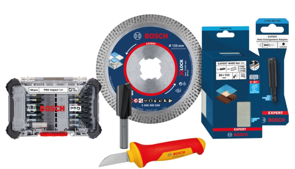 Achetez un set d'accessoires Bosch Professional ou un
set d'outils à main Bosch Professional