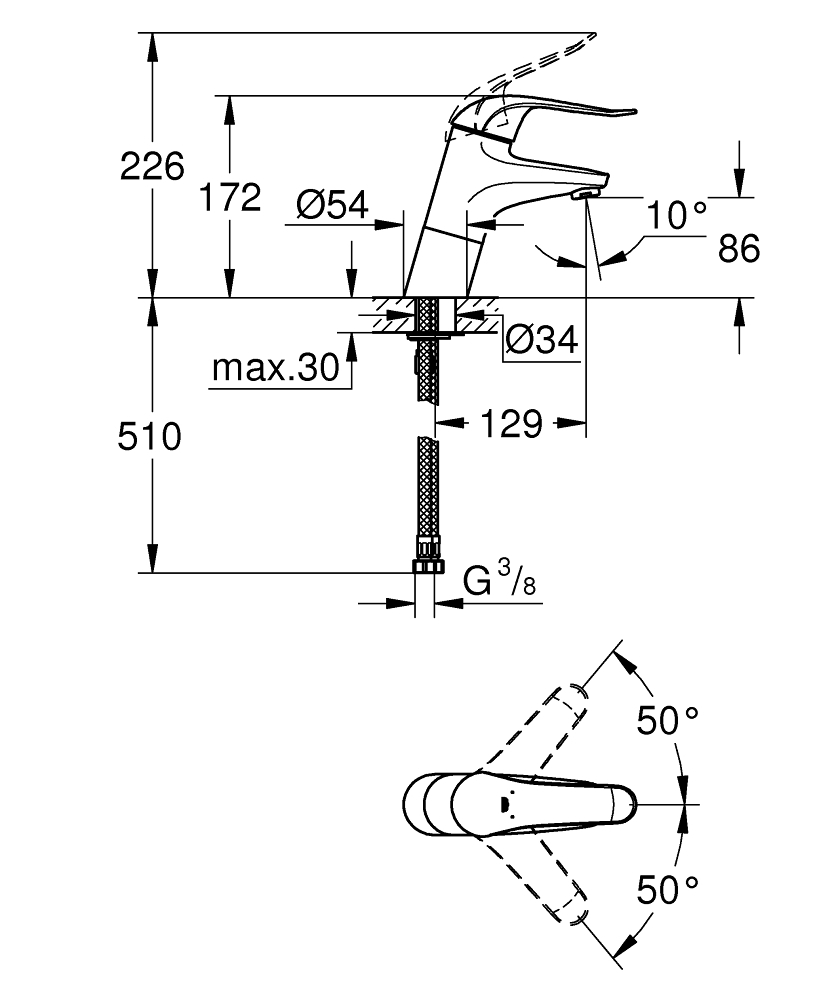 Mitigeur lavabo Euroeco Special 32765000 Grohe