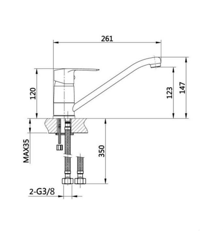 Mitigeur évier Sodi C2 - Bec tube Aquance