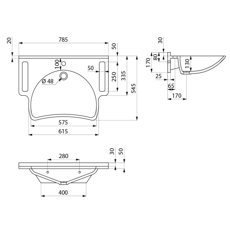 Lavabo Mineralcast PMR 132306 Delabie