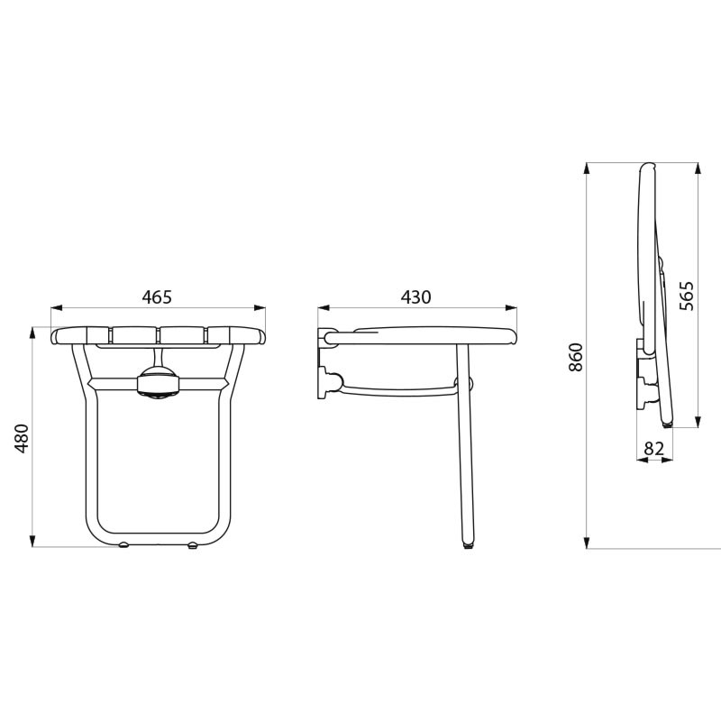 Siège de douche large rabattable avec pied 510410 Delabie