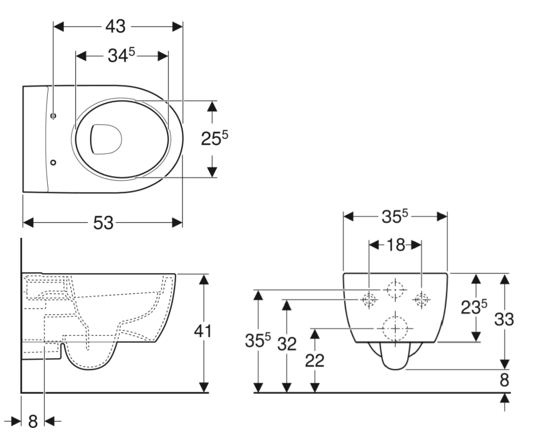 Cuvette Suspendue Icon Sans Bride Geberit Tereva Direct