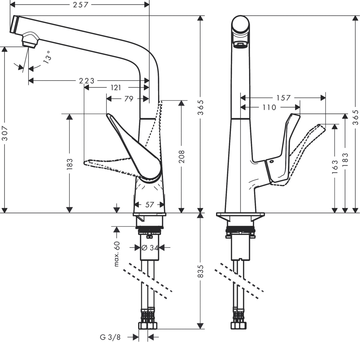 Mitigeur évier Metris Select M71 Hansgrohe