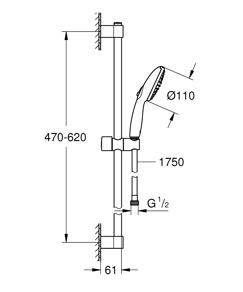 Barre de douche Tempesta 110 Grohe