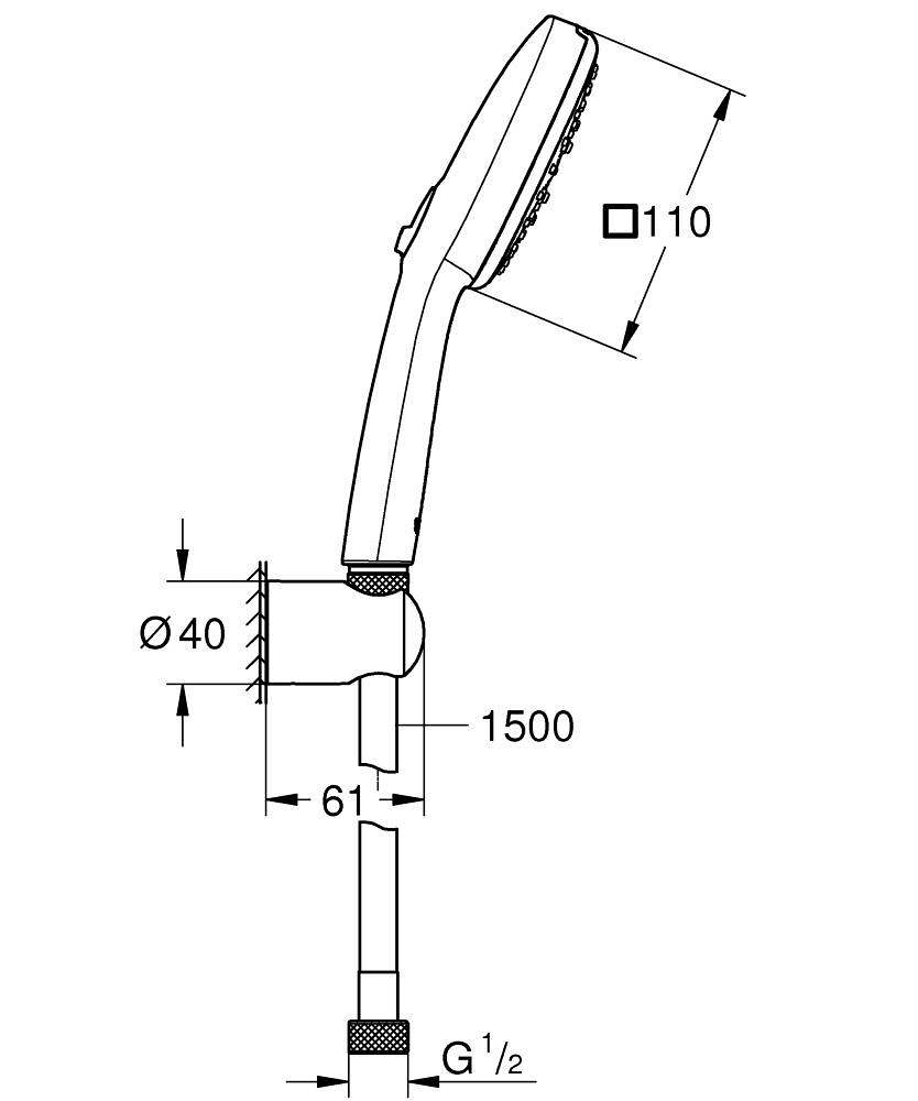 Garniture de douche Tempesta Cube 110 Grohe