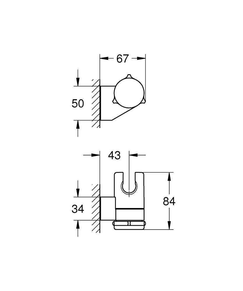 Support douchette Tempesta mural orientable Grohe