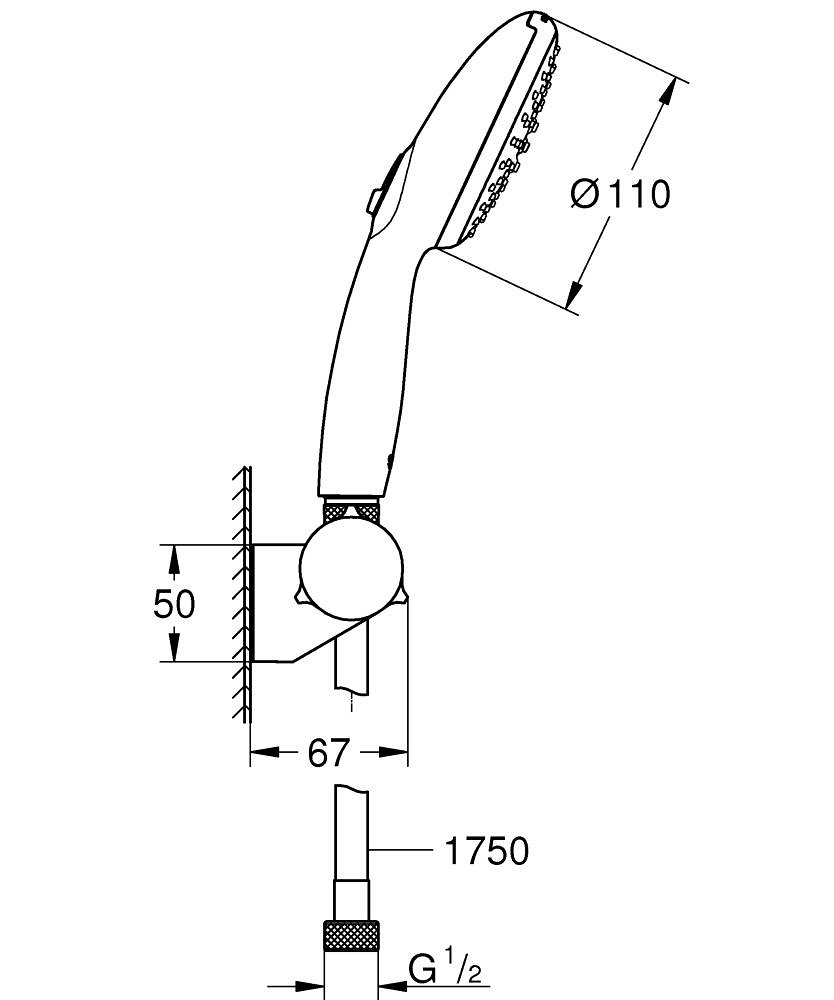 Garniture de douche Tempesta 110 - Support ajustable Grohe