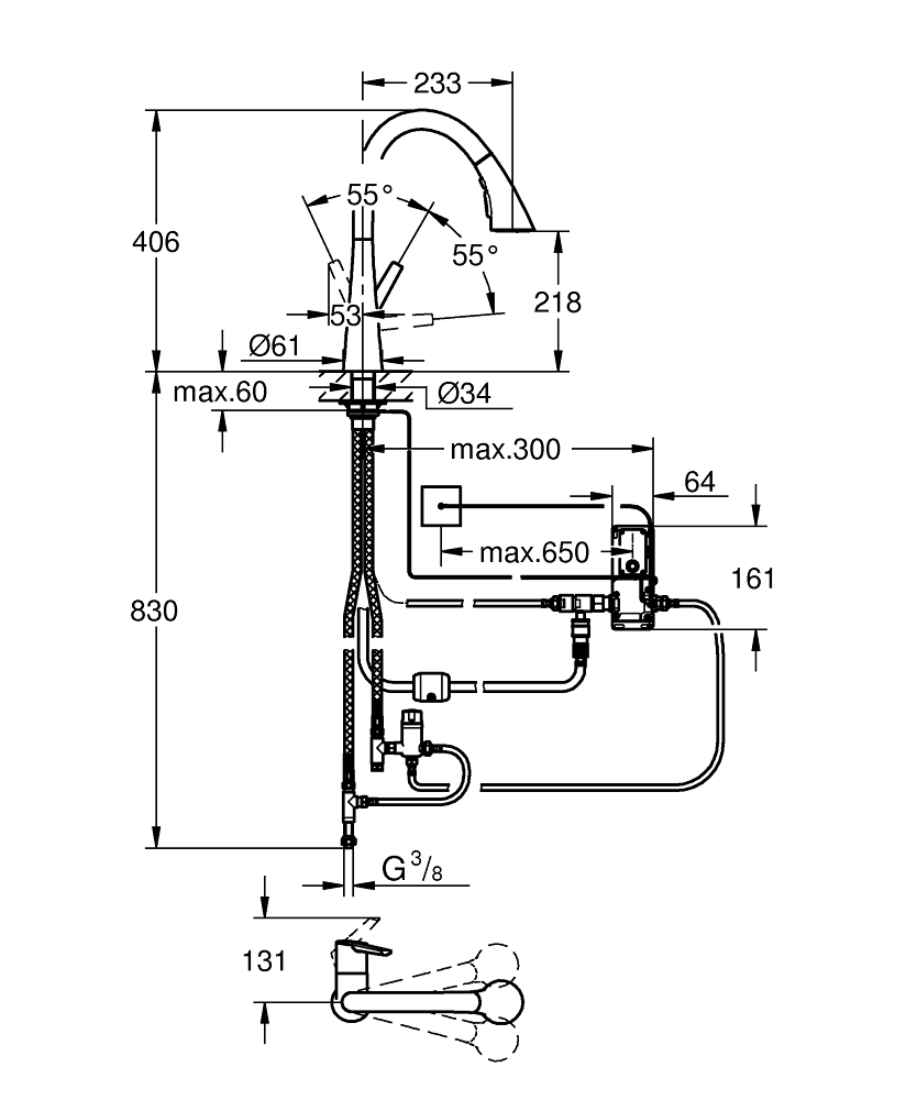 Mitigeur évier électronique Zedra Touch 30219002 Grohe