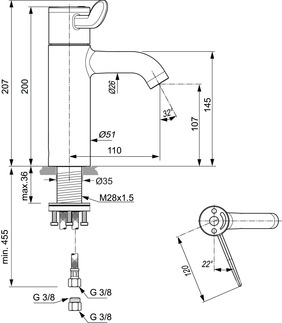 Mitigeur thermostatique de lavabo D0566AA Ideal Standard