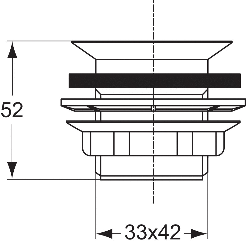 Bonde lavabo à grille - Sans trop-plein D5850AA Porcher