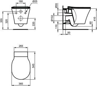 Pack cuvette WC suspendu Connect Air AquaBlade® Ideal Standard