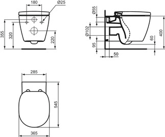 Cuvette WC suspendue Connect Aquablade Ideal Standard
