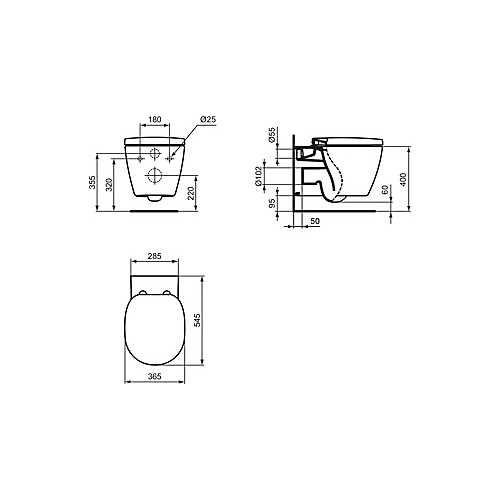 Cuvette WC suspendue Connect Aquablade Ideal Standard