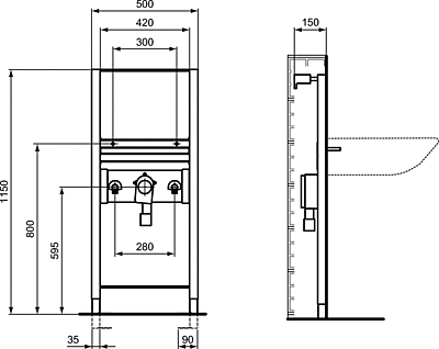 Bâti-support Prosys lavabo R016067 Porcher