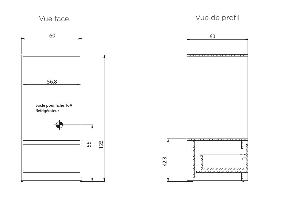 Meuble réfrigérateur Urban PMR Moderna